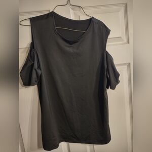 Black Cold Shoulder Women's Top